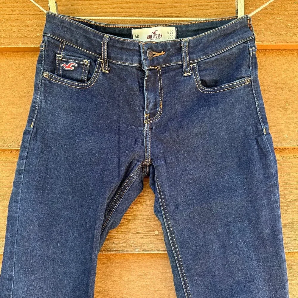 Hollister Cigarette Skinny Low Rise Dark Blue Size 27 - Picture 4 of 11